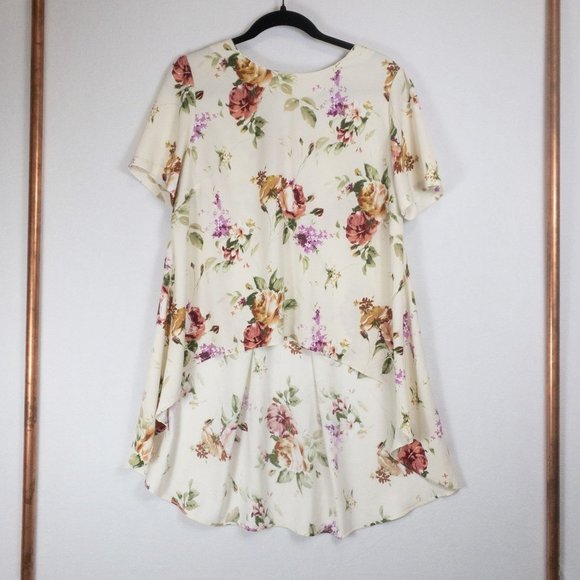 Philosophy Republic Hi Low High Romantic Floral Tunic Blouse Shirt Size Medium M - Picture 3 of 7